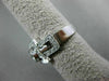 ESTATE WIDE .66CT DIAMOND 14K WHITE GOLD BEZEL SQUARE HALO ENGAGEMENT RING 18671