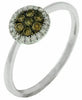 .18CT WHITE & CHOCOLATE FANCY DIAMOND 14K WHITE GOLD 3D CLUSTER FLOWER LOVE RING