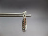 ESTATE .65CT DIAMOND 14K WHITE GOLD INSIDE OUT OVAL HUGGIE HOOP HANGING EARRINGS