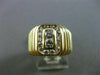 ESTATE WIDE .50CT DIAMOND 18K YELLOW GOLD RECTANGULAR GYPSY MENS RING E/F #25400