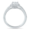 ESTATE .88CT DIAMOND 14KT WHITE GOLD 3D ROUND CLASSIC SQUARE HALO FUN RING