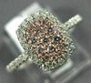 ESTATE .54CT WHITE & PINK DIAMOND 14KT WHITE & ROSE GOLD 3D CLUSTER FUN RING