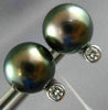ESTATE .15CT DIAMOND & AAA TAHITIAN PEARL 14K WHITE GOLD 3D ETOILE STUD EARRINGS