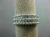 ESTATE WIDE 1CT DIAMOND 14KT WHITE GOLD MULTI ROW SEMI ETERNITY ANNIVERSARY RING