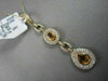 ANTIQUE 3.44CT DIAMOND & AAA EXTRA FACET CITRINE 14K YELLOW GOLD 3D PEAR PENDANT