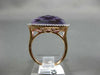 ESTATE LARGE 10.17CT DIAMOND & AAA EXTRA FACET AMETHYST 14KT ROSE GOLD HALO RING