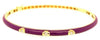 .08CT DIAMOND & PURPLE ENAMEL 18KT YELLOW GOLD 3D 3 STONE CUFF BANGLE BRACELET