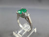 Estate 1.54Ct Diamond & Aaa Emerald 14Kt White Gold Oval 3 Stone Engagement Ring