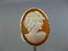 ESTATE 14KT YELLOW GOLD CAMEO RING. 3D OVAL HANDCRAFTED DIAMOND CUT DESIGN