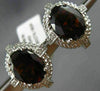 ESTATE 6.30CT DIAMOND & AAA GARNET 14K WHITE GOLD OVAL FILIGREE CLIP ON EARRINGS