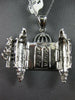 .13CT DIAMOND 18KT WHITE GOLD 3D HANDCRAFTED TORAH SCROLL 10 COMMANDMENT PENDANT