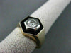 ESTATE WIDE .60CT OLD MINE DIAMOND 14K Y&W GOLD HEXAGON STUNNING MENS RING 22350