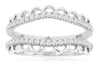 ESTATE .33CT DIAMOND 14KT WHITE GOLD 3D V SHAPE CROWN INSERT ANNIVERSARY RING