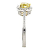 .80CT WHITE & FANCY YELLOW DIAMOND 18KT 2 TONE GOLD HEART SHAPE ENGAGEMENT RING