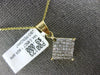 LARGE .85CT DIAMOND 14KT YELLOW GOLD PRINCESS INVISIBLE SQUARE FLOATING PENDANT