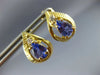 ESTATE 1.36CT DIAMOND PEAR TANZANITE 14K YELLOW GOLD POST FILIGREE EARRINGS 9762