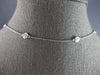 ESTATE LARGE .47CT DIAMOND 14KT WHITE GOLD ROUND BEZEL BY THE YARD LOVE NECKLACE