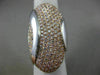 ESTATE EXTRA LARGE 3.23CT PINK DIAMOND 18K WHITE & ROSE GOLD OVAL SHAPE FUN RING