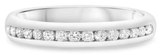 ESTATE 0.28CT DIAMOND 14KT WHITE GOLD 3D CHANNEL SEMI ETERNITY ANNIVERSARY RING
