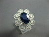 ESTATE LARGE 5.53CTW DIAMOND & AAA SAPPHIRE 14KT WHITE GOLD FLORAL RING AMAZING!