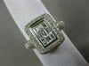 ESTATE WIDE 1.36CT DIAMOND 14KT WHITE GOLD RECTANGULAR INVISIBLE ENGAGEMENT RING