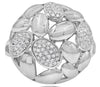 LARGE .30CT DIAMOND 14KT WHITE GOLD MULTI SHAPE CLUSTER DOME SHAPE CIRCULAR RING