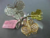 LARGE .91CT WHITE PINK & FANCY YELLOW DIAMOND 18KT TRI COLOR GOLD BUTTERFLY RING