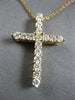 ESTATE LARGE .70CT DIAMOND 14K YELLOW GOLD CLASSIC CROSS FLOATING PENDANT #27658