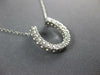 ESTATE LARGE .36CT DIAMOND 14KT WHITE GOLD HORSE SHOE LUCKY FUN PENDANT #26968
