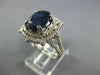 LARGE 6.18CT DIAMOND & SAPPHIRE 14KT WHITE GOLD OVAL DOUBLE HALO ENGAGEMENT RING