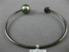ESTATE .14CT BLACK DIAMOND & AAA TAHITIAN PEARL 18KT BLACK GOLD BANGLE BRACELET