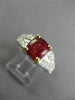 WIDE 1.65CT DIAMOND & AAA CUSHION CUT SPINAL 14K TWO TONE GOLD ENGAGEMENT RING