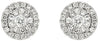 ESTATE .87CT DIAMOND 14K WHITE GOLD 3D CLASSIC CLUSTER FLOWER HALO STUD EARRINGS