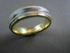 ESTATE WIDE 18KT WHITE & YELLOW GOLD HAND CRAFTED MENS WEDDING ANNIVERSARY RING
