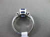 ANTIQUE WIDE 2.09CT DIAMOND & AAA SAPPHIRE PLATINUM EMERALD CUT ENGAGEMENT RING
