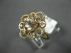 ESTATE WIDE .89CT DIAMOND & AAA MORGANITE 14KT ROSE GOLD 3D FLOWER LOVE RING