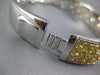 EXTRA LARGE 18.60CT WHITE & FANCY YELLOW DIAMOND 18KT WHITE GOLD BANGLE BRACELET