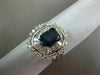 ESTATE LARGE 3.54CT DIAMOND EXTRA FACET SAPPHIRE 18KT WHITE GOLD ENGAGEMENT RING