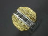 ESTATE LARGE .49CT DIAMOND 14KT 2 TONE GOLD 3D 3 STONE BAR RECTANGULAR MENS RING