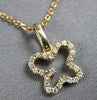 ESTATE .13CT DIAMOND 14KT YELLOW GOLD 3D CLASSIC BUTTERFLY LOVE FLOATING PENDANT