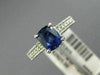 ESTATE 1.88CT DIAMOND & CUSHION SAPPHIRE 18K WHITE GOLD FILIGREE ENGAGEMENT RING