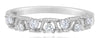 ESTATE .19CT DIAMOND 14KT WHITE GOLD 7 STONE FILIGREE TRAPEZOID ANNIVERSARY RING