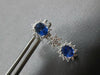2.31CT DIAMOND & AAA SAPPHIRE 18K WHITE GOLD OVAL & ROUND DOUBLE FLOWER EARRINGS