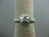 ESTATE 1.0CT DIAMOND 14KT WHITE GOLD ROUND HALO SEMI ETERNITY ENGAGEMENT RING