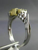 ESTATE .84CT EMERALD CUT DIAMOND 14KT WHITE & YELLOW GOLD ENGAGEMENT RING #3756