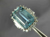 EXTRA LARGE 10.99CT DIAMOND & AAA AQUAMARINE 14KT WHITE GOLD ENGAGEMENT RING
