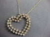 EXTRA LARGE 2.65CT DIAMOND 14KT YELLOW GOLD DOUBLE OPEN HEART SIDEWAYS NECKLACE