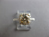 WIDE 1.77CT WHITE & FANCY YELLOW DIAMOND 18K 2 TONE GOLD 3D HALO ENGAGEMENT RING