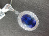 EXTRA LARGE 6.5CT DIAMOND & AAA TANZANITE 18KT WHITE GOLD OVAL FLOATING PENDANT