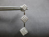 LARGE 1.0CT DIAMOND 18KT WHITE GOLD PRINCESS INVISIBLE GEOMETRICAL FUN EARRINGS